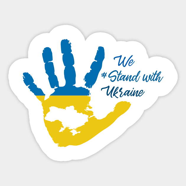 We stand with Ukraine, Fuck Putin, Stand with Ukraine, Stop War, Middle Finger, Anti Putin, Strong Ukraina T-Shirt, Save Ukraine, Peace Sticker by Sapfo